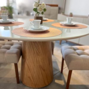 MESA PARIS REDONDA 120CM COM CADEIRAS  SOPHIA