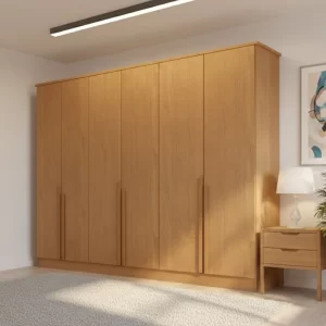 Guarda-roupa Casal Bianca 6 Portas Larg. 2.30m 100% MDF Nature - Bianchi